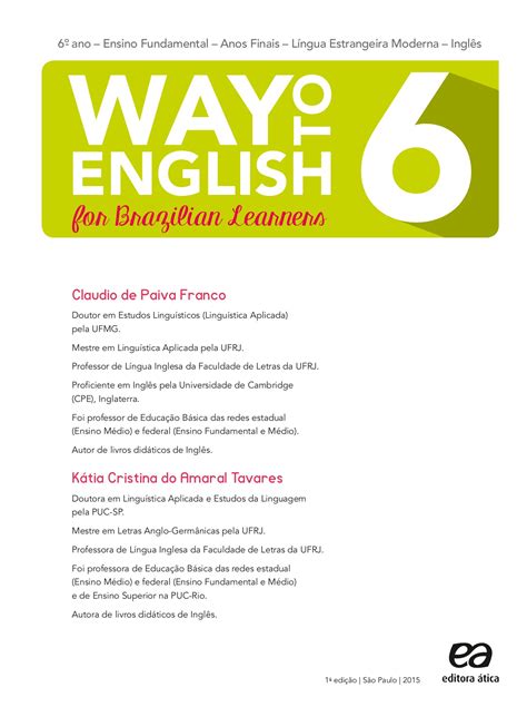 Way To English 6 Ano Livro Do Professor Respostas
