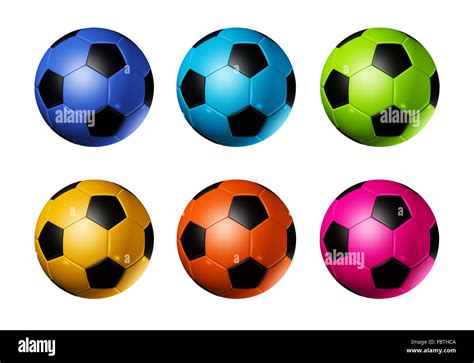 Pelotas De Fútbol De Color Fotografía De Stock Alamy