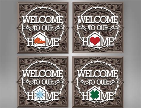 M18 3d Welcome Home Interchangeable Sign Svg For Cricut Glowforge