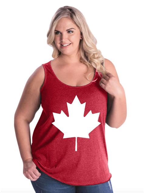 Iwpf Womens And Womens Plus Size Canada Flag Canada Maple Leaf Curvy Tank Tops Up To Size 26