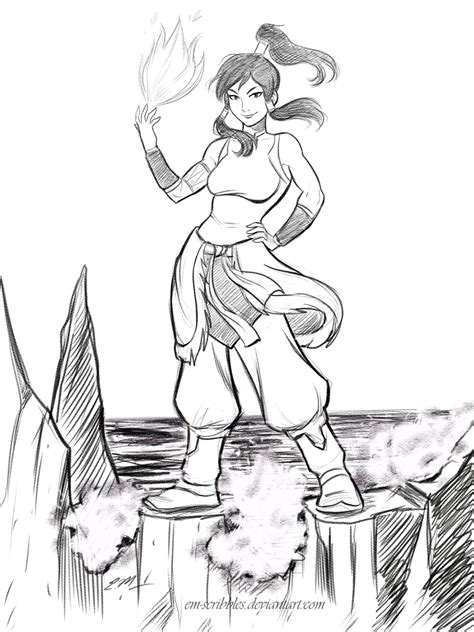 Korra Sketch By Em Scribbles Deviantart Com On Deviantart Artist Aang Avatar Sketches