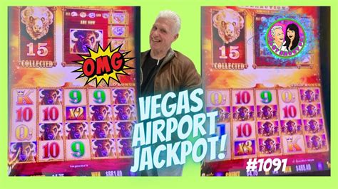 VEGAS AIRPORT JACKPOT on Buffalo Gold 15 Gold Head at 60 cent bet w