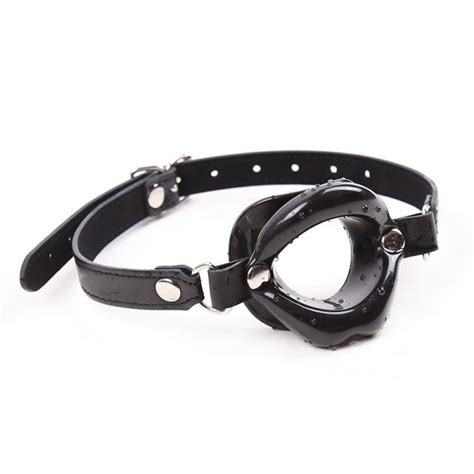 bondage mouth gag leather head harness bdsm gear ball gags force mouth open