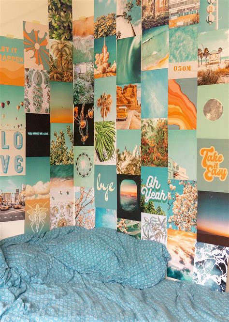 Summer Blue Collage Kit | Wall collage decor, Bedroom wall collage, Photo wall collage
