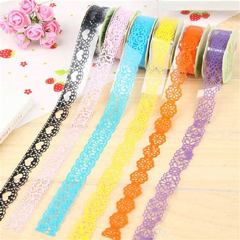 plastic diy lace decorative tape sweet washi tape for photo album scrapbooking masking tape lace