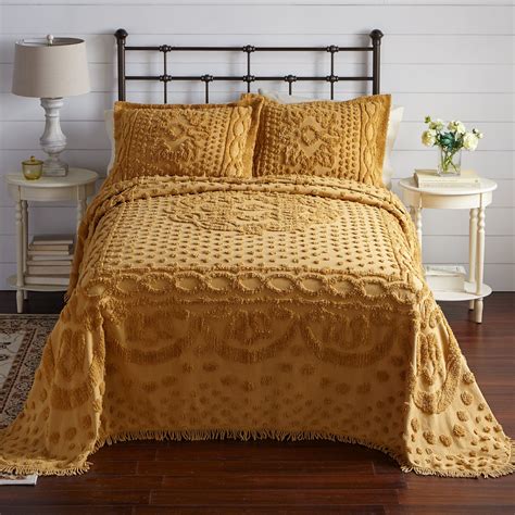 brylanehome georgia chenille bedspread king gold bed spreads chenille