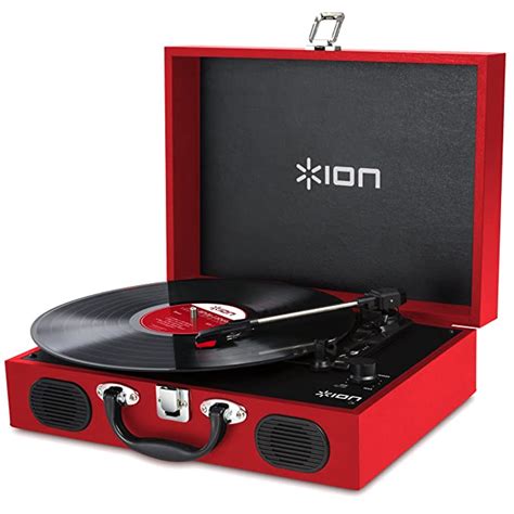 Ion Audio Vinyl Transport Vjr01 Portable Briefcase Style Turntable Red