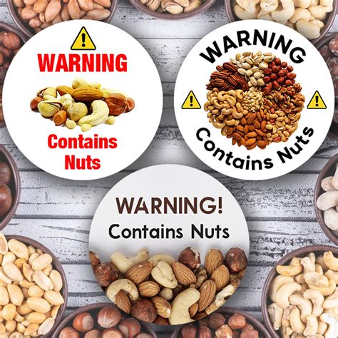 Contains Nuts Stickers 3 Designs Catering Labels Food Allergy Etsy Uk