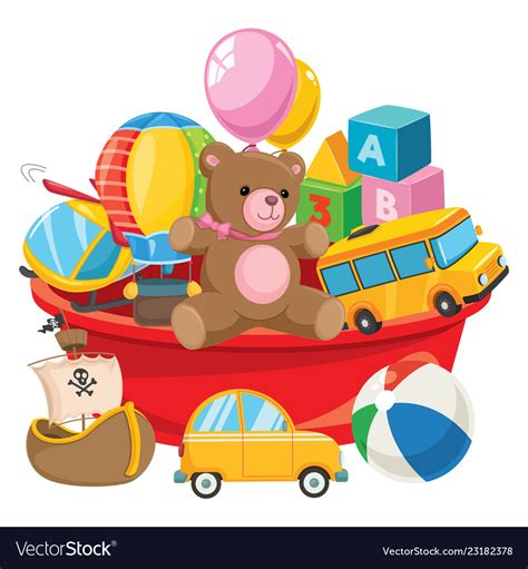 Of Kids Toys Royalty Free Vector Image Vectorstock