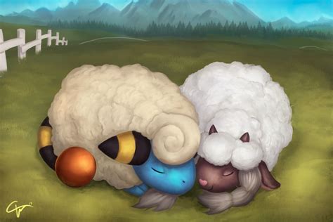 Sleepy Sheepies Mareep And Wooloo By Cana The Wolf On Deviantart