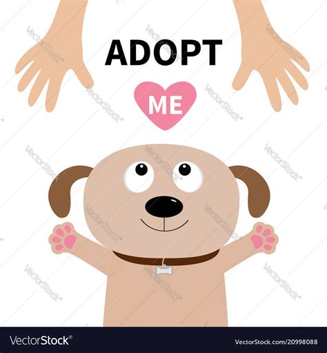 Pictures of dogs and cats who need a home. Adopt me dog face pet adoption puppy pooch Vector Image