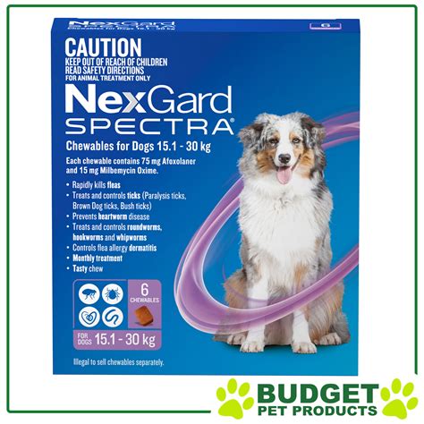 Nexgard Spectra Flea Ticks Heartworm Intestinal Worm For Dogs 6 Pack