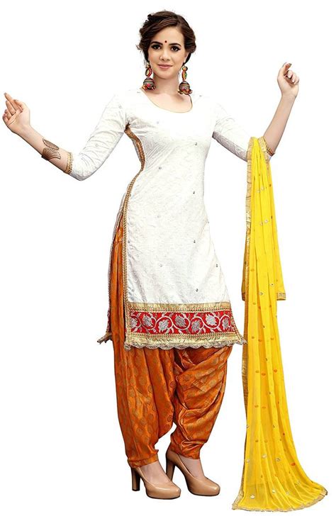 White Embroidred Cotton Unstitched Salwar With Dupatta Om Fashion