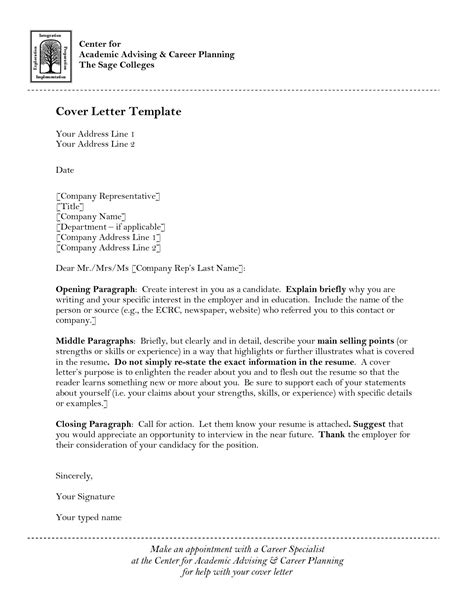 Cover Letter Template University Resume Format Cover