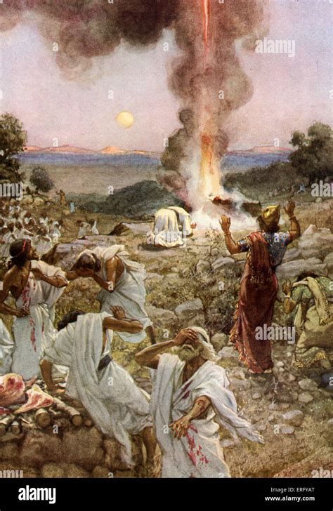 Elijah S Sacrifice At Mount Carmel Fire Appears Under Elijah S