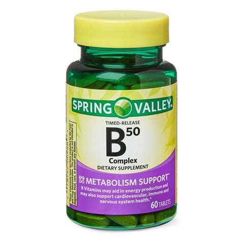 Spring Valley Vitamin B50 Complex Tablets 60 Count