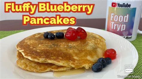 Fluffy Blueberry Pancakes Super Easy Recipe Youtube