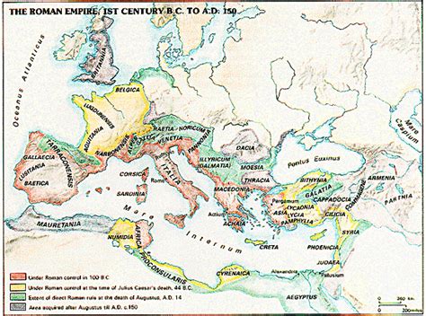 Map The Roman Empire 1st Century Bc To Ad 150 Map Roman Empire