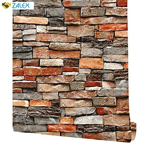 Melunmer Stone Peel And Stick Wallpaper 3d Rock Wallpaper Stacked Stone