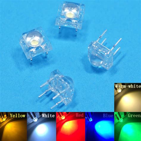 100pcs Min F5 5mm Red Green Blue White Yellow Dome Flux Water Clear