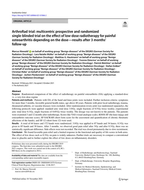 Pdf Arthrorad Trial Multicentric Prospective And Randomized Single