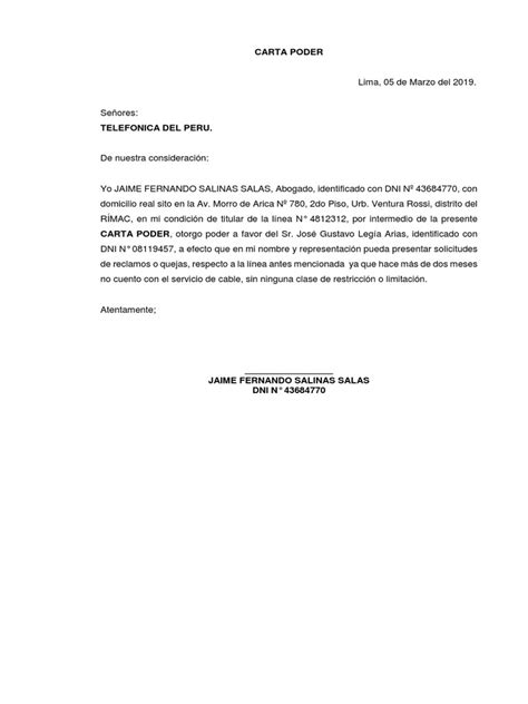 Carta Poder Docx Dr Salinas Salas Pdf