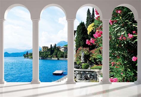 Fotobehang Lake Como Italy Arches Xxl 312cm X 219cm 130gm2 Vlies