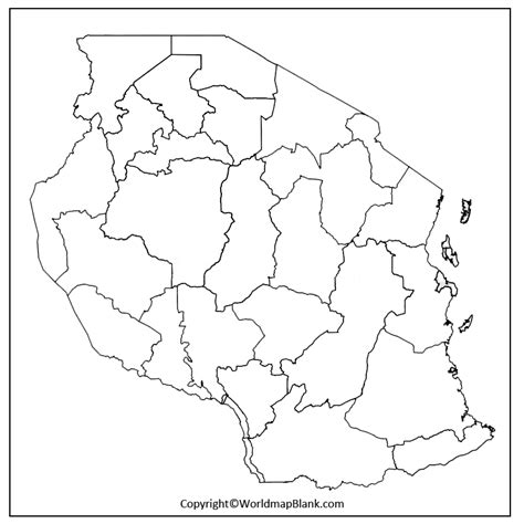 Printable Blank Map Of Tanzania Outline Transparent Map