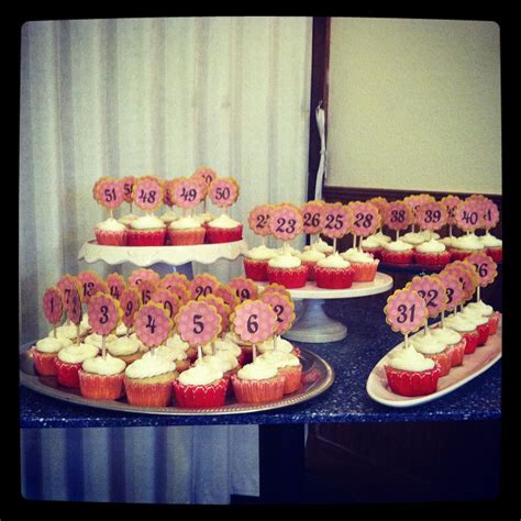 60th Birthday Party Numbered All Th Cupcakes Yes All 60 60th