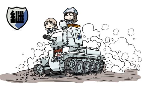 Safebooru 3girls Aki Girls Und Panzer Brown Hair Bt 42 Girls Und Panzer Ground Vehicle Hat