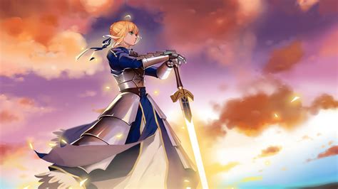 Download 1920x1080 Fate Stay Night Saber Fate Series Sunset Armored