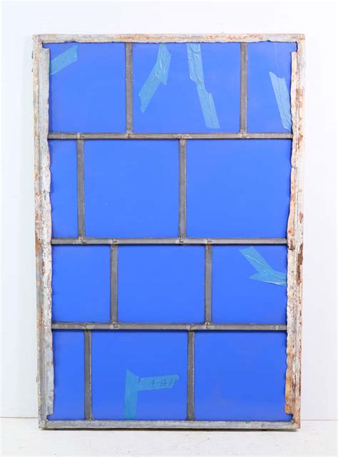 Mid Century Robert Sowers 12 Pane Blue Jfk Leaded Glass Window Olde