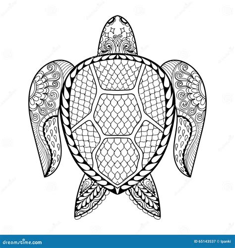 Adult Coloring Page Turtle Cartoon Vector Cartoondealer Com
