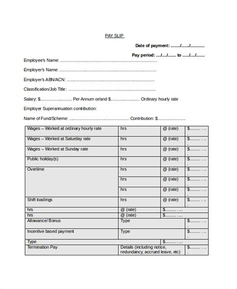 9 Payslip Templates Pdf Word Sample Templates