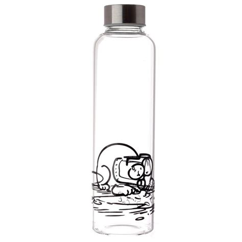 Simon S Cat Reusable Ml Glass Water Bottle With Protective Neoprene