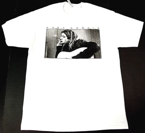 Kurt Cobain T Shirt Nirvana Grunge Rock Tee Men M 2xl 100 Cotton White