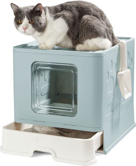 Cat Litter Box With Lid Top Entry Litter Boxes Extra Large Covered