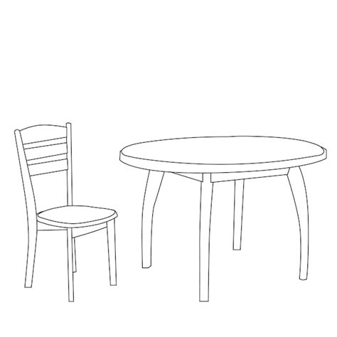 Premium Vector Sketch Table And Chair