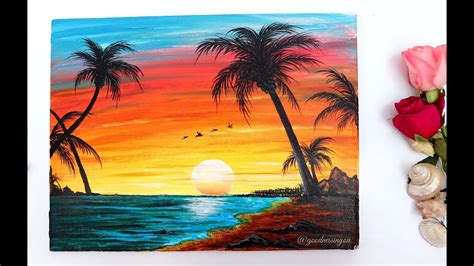 This is watercolor sunset tutorial for. STEP by STEP Sundown Seaside Panorama Portray for Newcomers Utilizing Acrylic Colors - Art Web Sale