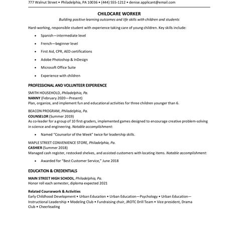 Play up your strengths and experience to get that first job. Teen Resume Examples With Writing Tips