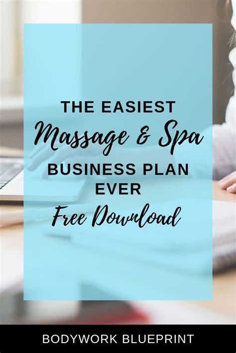 The Easiest Massage And Spa Business Plan Ever One Page Business Plan Free Download With