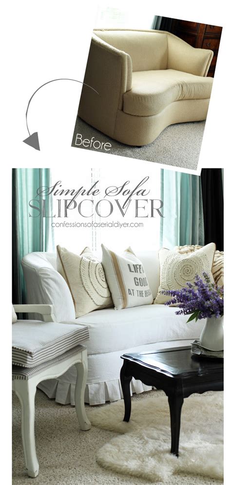 See more ideas about diy sofa, furniture, interior. Simple Sofa Slipcover | Confessions of a Serial Do-it ...