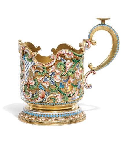 472 A Silver Gilt And Cloisonné Enamel Tea Glass Holder Maria Semenova Moscow 1899 1908