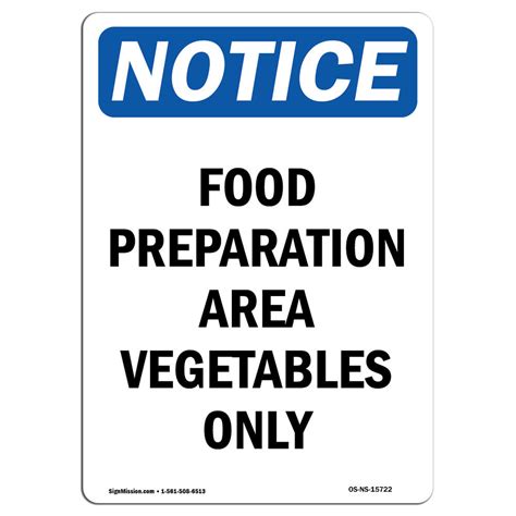 Signmission Food Preparation Area Vegetables Only Sign Wayfair