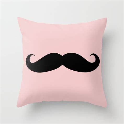Mustache Carnation Pink Throw Pillow By The Lol Shop Pink Throw