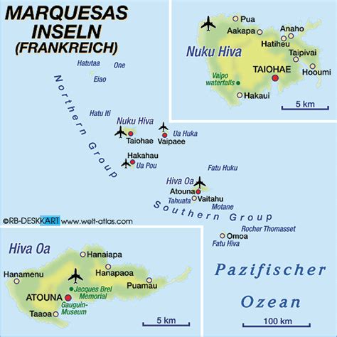 Map Of Marquesas Islands Region In French Polynesia Welt Atlasde