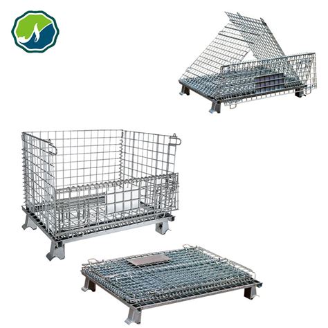 Heavy Duty Stackable Collapsible Steel Folding Warehouse Metal Wire