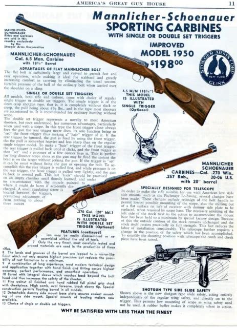 Print Ad Of Mannlicher Schoenauer Improved Model Carbine Rifle Picclick