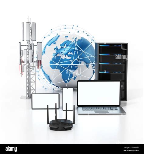 Global Network Smart Devices Globe Base Station Network Server And