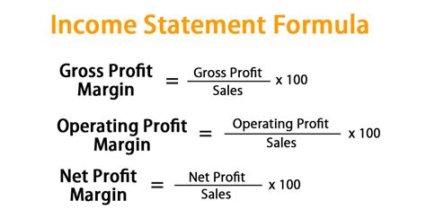 Income Statement Formula Calculate Income Statement Excel Template